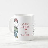 キュートキャットサボス前向きことわざパン コーヒーマグカップ (正面左)