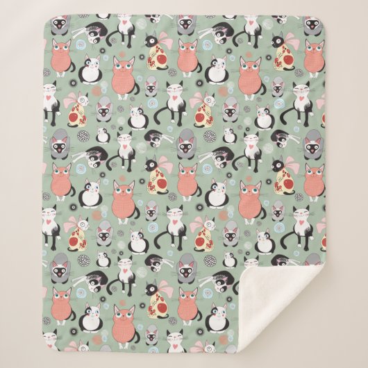 キュートキャットシェルパフリースブランケット シェルパブランケット (正面)