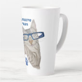 キュートキャットスケッチポーシティブバイブポジティビティ カフェラテマグ (右アングル)