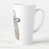 キュートキャットスケッチポーシティブバイブポジティビティ カフェラテマグ (右)