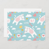 キュートキャットスケッチ ポストカード (正面/裏面)