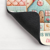 キュートキャットハウスキルトパッチワークパステル名前をカスタムする マウスパッド (コーナー)