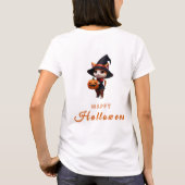 キュートキャットハロウィーンデザイン Tシャツ (裏面)