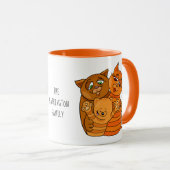 キュートキャットファミリー名前をカスタムするマグ マグカップ (正面右)