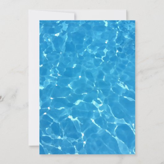 キュートキャットフラミンゴ子供の誕生日プールパーティー 招待状 (裏面)