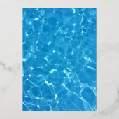 キュートキャットフラミンゴ子供の誕生日プールパーティー 箔招待状 (裏面)