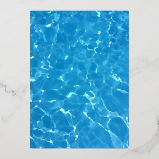 キュートキャットフラミンゴ子供の誕生日プールパーティー 箔招待状 (裏面)