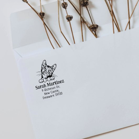 キュートキャットベンガル差出人住所 ラバースタンプ