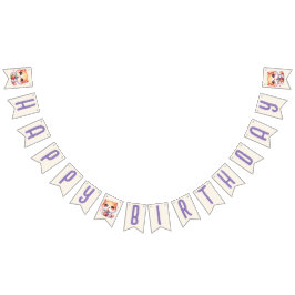 キュートキャットボバハッピーバースデー バンティングフラッグ