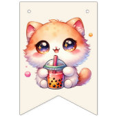 キュートキャットボバハッピーバースデー バンティングフラッグ (第1の旗)