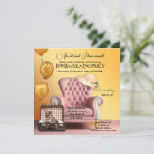 キュートキャットボホシック引っ越し祝いパーティーパーティー 招待状 (スタンド正面)