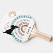 キュートキャットレインボーユニコーン名前をカスタムする 卓球ラケット (横)