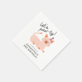 キュートキャット子供の誕生日パーティーオレンジキッテン スタンダードカクテルナプキン (角)