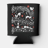 キュートキャット子猫遊ズ音楽クレフ、 音符記号ピアノミュージシャン 缶クーラー (正面)