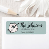 キュートキャット編み物糸住所 シール (インサイチュ)