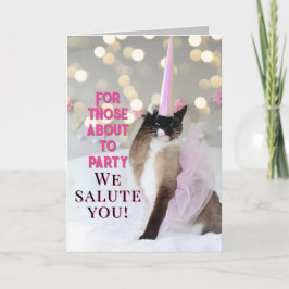 キュートキャット誕生日敬礼 カード