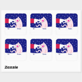 キュートキャット&サンタギフトラベル スクエアシール (シート)