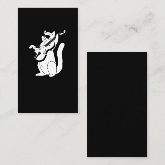 キュートキャッ遊ツバイオリン弦楽器ミュージシャン 名刺 (正面/裏面)