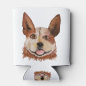 キュートキャトルドッグレッドヘラーポートレート絵画ズ 缶クーラー (裏面)