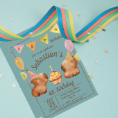 キュートキャピー誕生日キャピバラパーティー 招待状