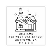 キュートキャモダンビンイラストレーション差出人住所 セルフインキングスタンプ (デザイン)