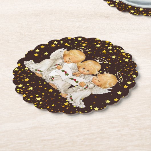 キュートキャロリングエンジェルズ紙コースター ペーパーコースター (アングル)