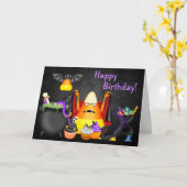 キュートキャンディコーン不気味トリートハロウィーン誕生日 カード (黄色い花)