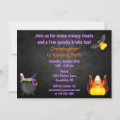 キュートキャンディコーン不気味ハロウィーン誕生日招待状 招待状 (裏面)