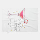 キュートキャンディーケーンカクテルレシピ キッチンタオル (横)