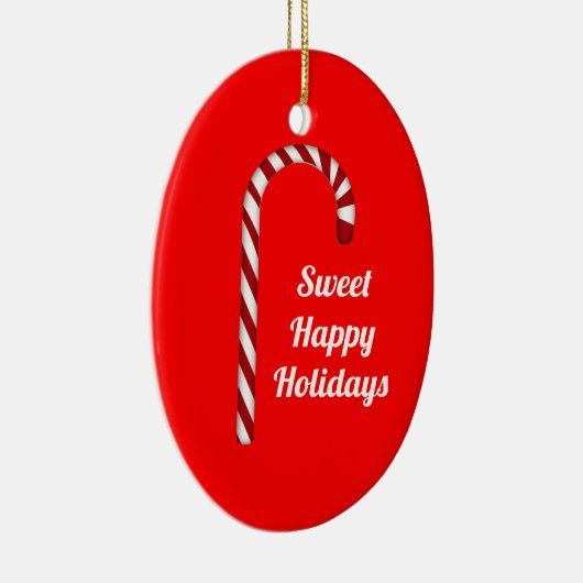 キュートキャンディーケーンスウィートハッピーホリデーズオーナメント セラミックオーナメント (右)