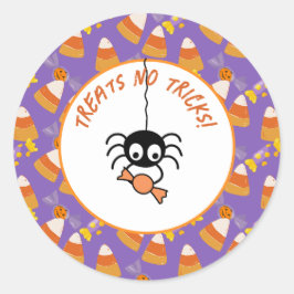 キュートキャンディーコーンキッズハローウィンパーティスパイダー ラウンドシール