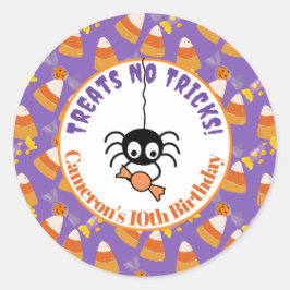 キュートキャンディーコーンキッズハローウィンパーティスパイダー ラウンドシール
