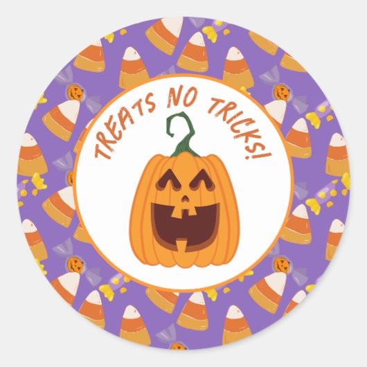 キュートキャンディーコーンキッズハローウィンパーティスパイダー ラウンドシール (正面)