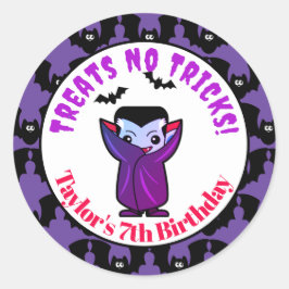 キュートキャンディーコーンキッズハローウィンパーティドラキュラこうもり ラウンドシール