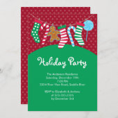 キュートキャンディー甘えクリスマスホリデーパーティ招待状 招待状 (正面/裏面)
