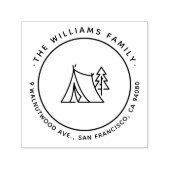 キュートキャンピングテントカスタムファミリー差出人住所 セルフインキングスタンプ (デザイン)
