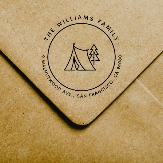 キュートキャンピングテントカスタムファミリー差出人住所 セルフインキングスタンプ