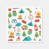 キュートキャンピングパーティー柄ナプキン スタンダードカクテルナプキン (正面)