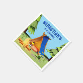 キュートキャンピングボンファイアパインツリー子供の誕生日パーティー スタンダードカクテルナプキン (角)