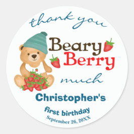 キュートキュブいちごケリーベリーファースト誕生日 ラウンドシール