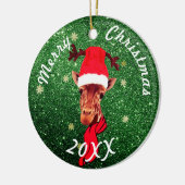 キュートキリンオーナメント |クリスマスツリーの装飾 セラミックオーナメント (左)