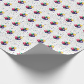 キュートキリンカラフル子供の誕生日パーティー ラッピングペーパー (角)