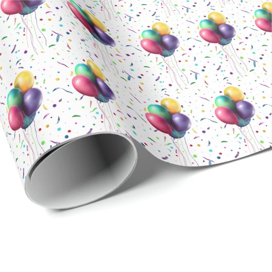 キュートキリンカラフル子供の誕生日パーティー ラッピングペーパー (ロールコーナー)