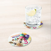 キュートキリンカラフル紙吹雪子供の誕生日パーティー ラウンドペーパーコースター (インサイチュ)