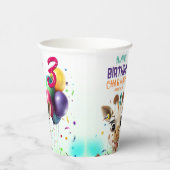 キュートキリンカラフル紙吹雪子供の誕生日パーティー 紙コップ (右)