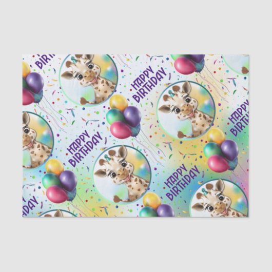 キュートキリンカラフル紙吹雪子供の誕生日パーティー 薄葉紙 (正面)