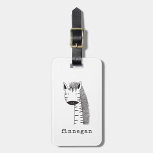 キュートキリンシンプルイラストレーション名前をカスタムする ラゲッジタグ