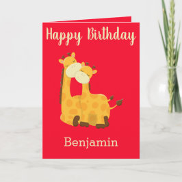 キュートキリンベビー誕生日 カード