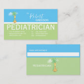 キュートキリン小児科アポイントメントカード コーリングカード (正面/裏面)