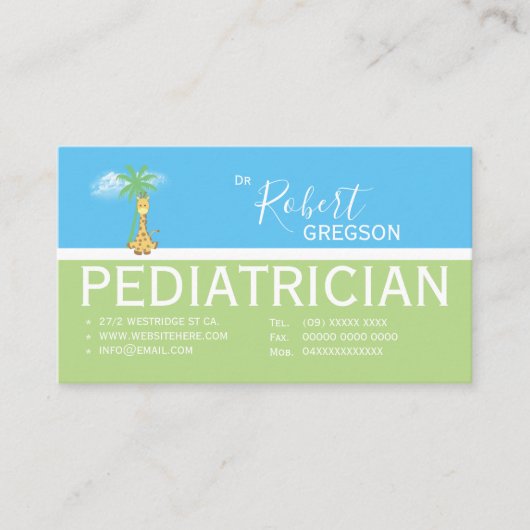 キュートキリン小児科アポイントメントカード コーリングカード (正面)